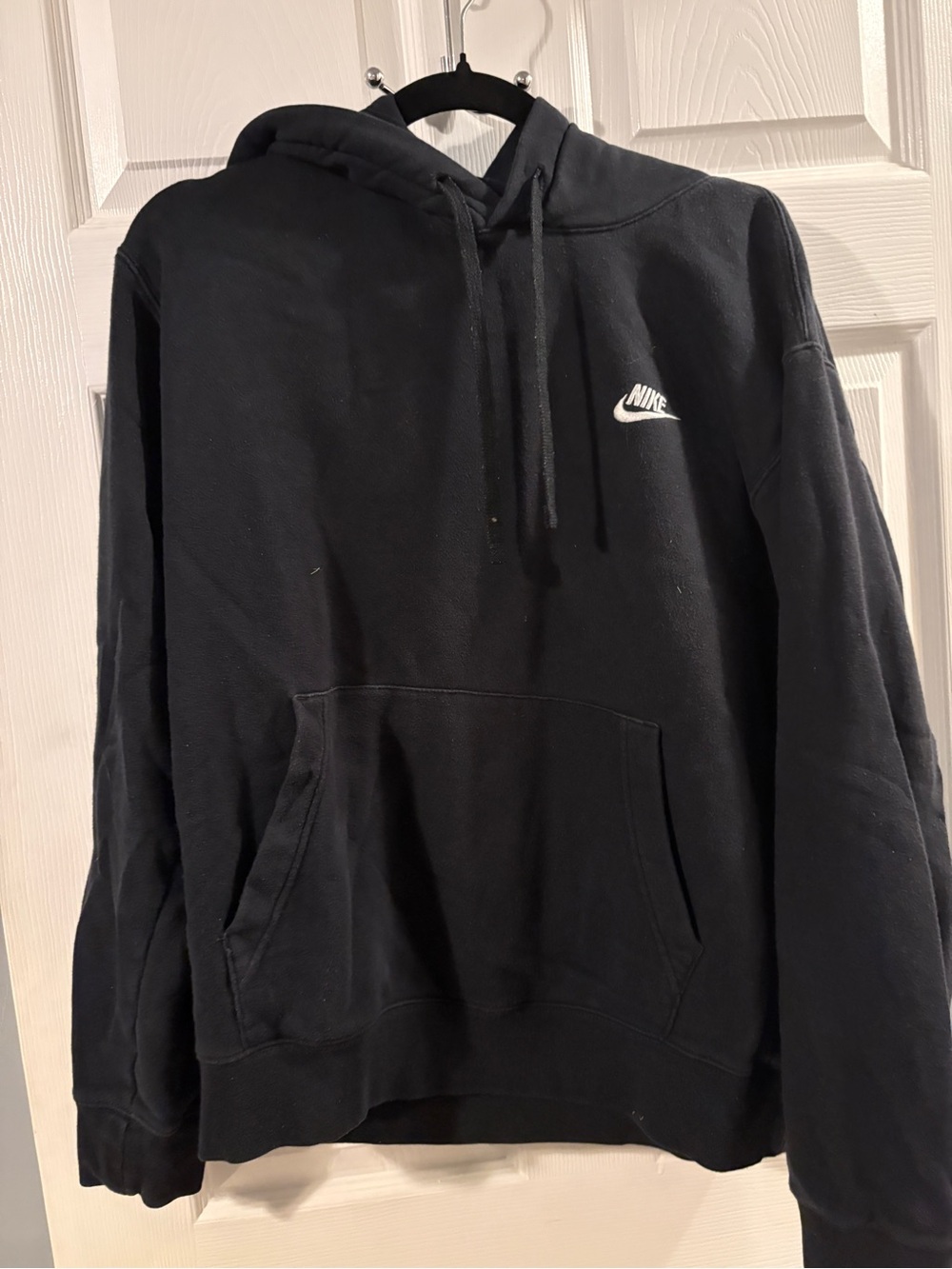 Nike Black Pullover Hoodie with White Swoosh